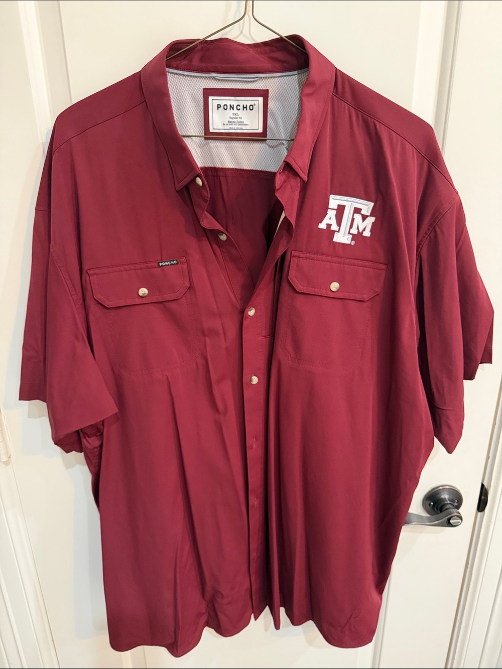 Poncho Maroon Texas A&M Short-Sleeve Button Down Shirt